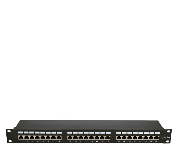 ExtraLink  Patchpanel 24p 19" 1U STP 5e półka (czarna) - 1323218 - zdjęcie 4